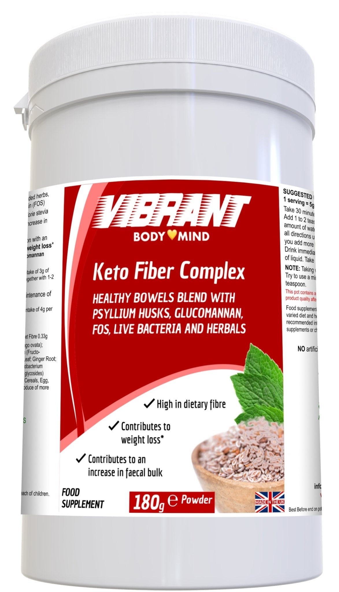 Keto Fiber Complex with Psyllium Husks and Prebiotics