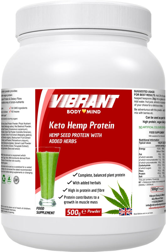 Hemp Protein Powder with Superfoods - 100% Hemp Protein Powder - Hemp Protein Rich in Omega 3 - Probiotics, Prebiotics and Antioxidants