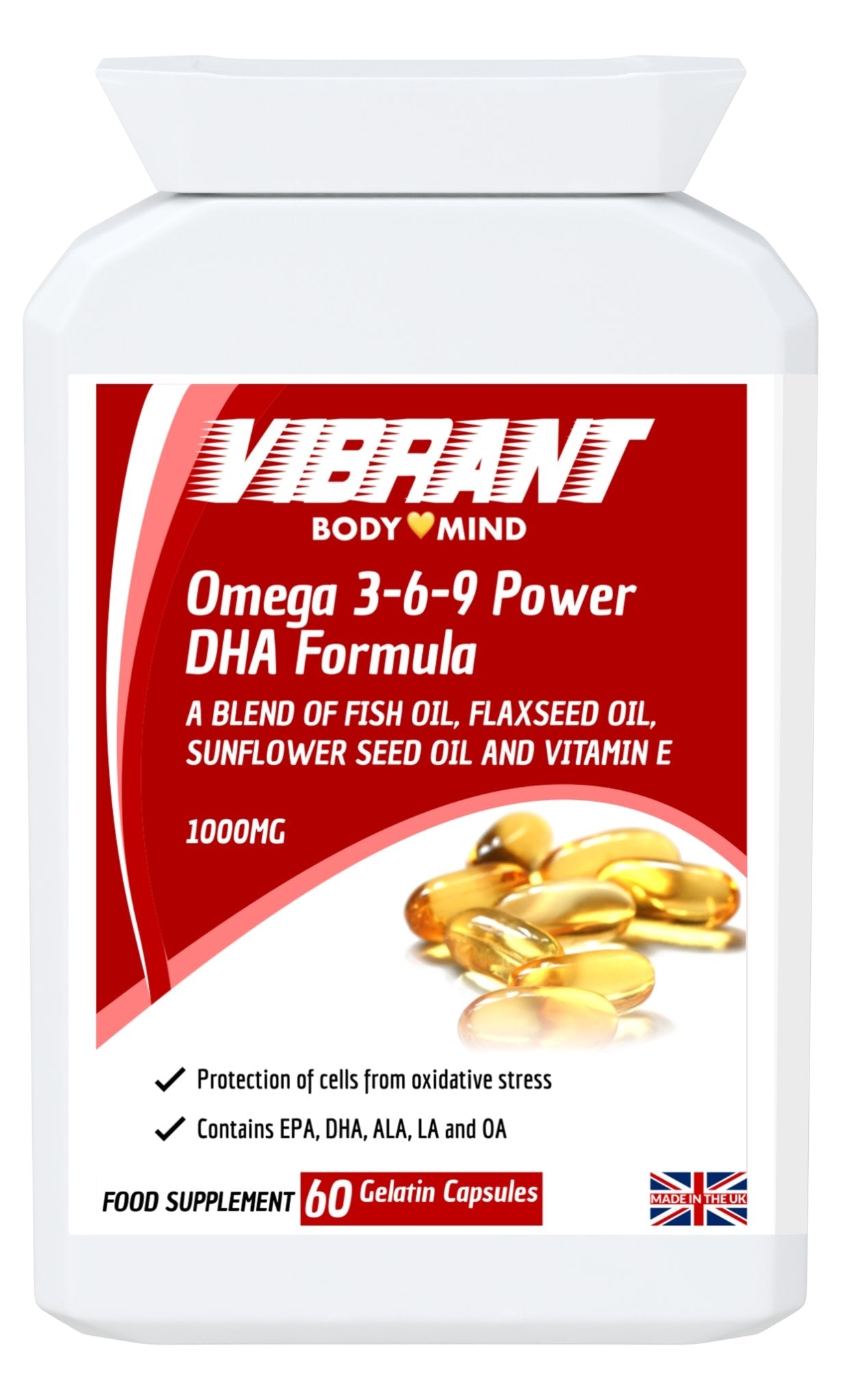 Omega 3-6-9 Capsules 1000mg - Omega 3 Fish Oil Capsules - Unique Blend of Omega 3, 6 and 9 Fatty Acids - No Fishy Odour Softgels