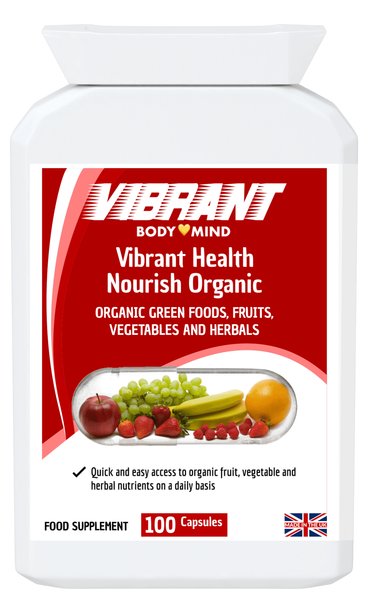 Vibrant Health Multivitamins (Organic) - Maximum Vibrance from Food-Grade Organic Nutrients, Superfoods and Greens - Free Shipping