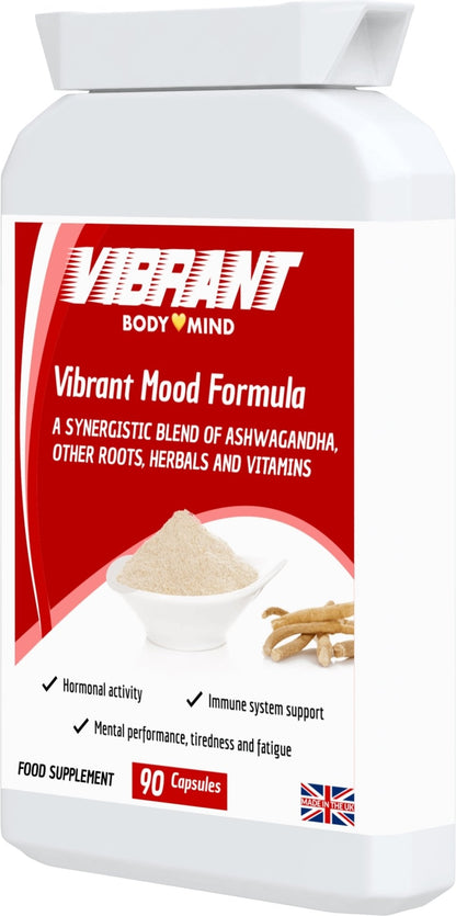 Vibrant Mood Ashwagandha – Leistungsstarke adaptogene Formel – Unterstützung des Immunsystems – Bessere Stimmung – Kann Angstzustände lindern – Reines Ashwagandha – Kostenloser Versand