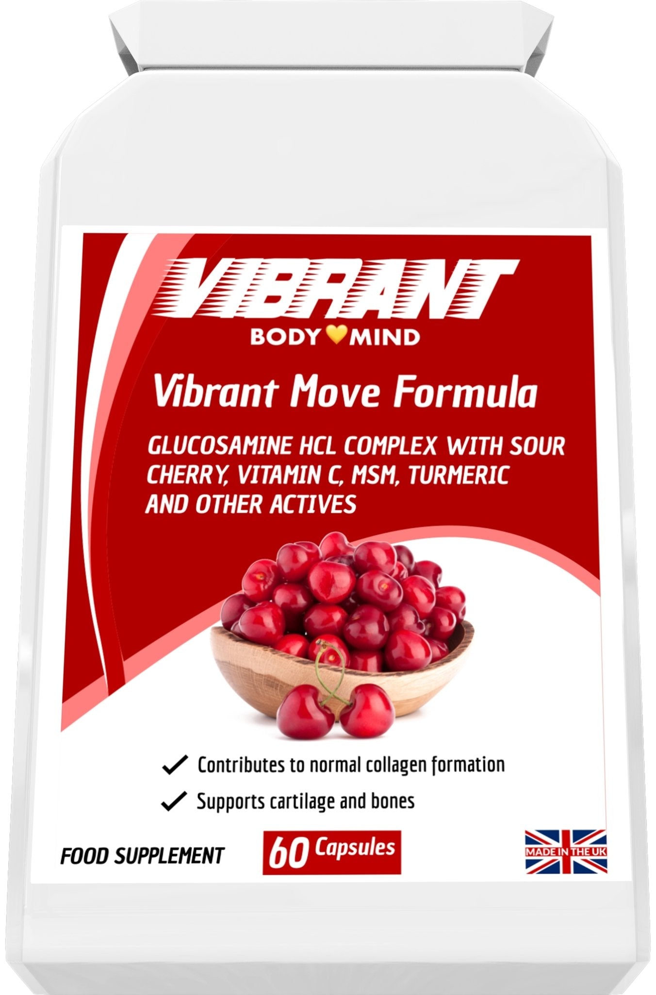 Vibrant Move: Natural Joint Health Supplement with MSM and Glucosamine 60 Capsules