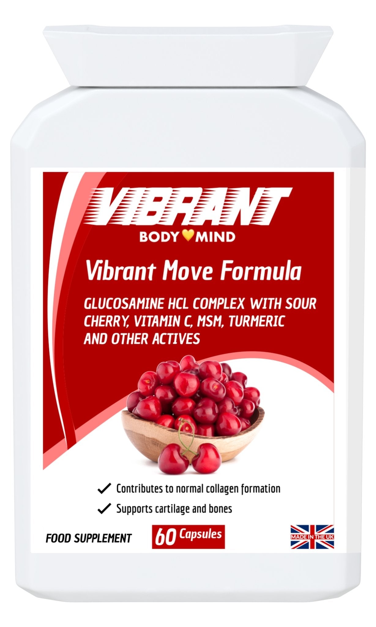 Vibrant Move: Natural Joint Health Supplement with MSM and Glucosamine 60 Capsules