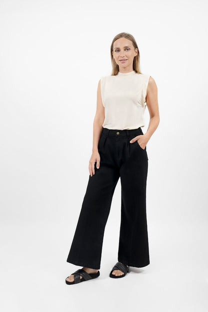 Los Angeles- High raise wide leg jeans- Celeste