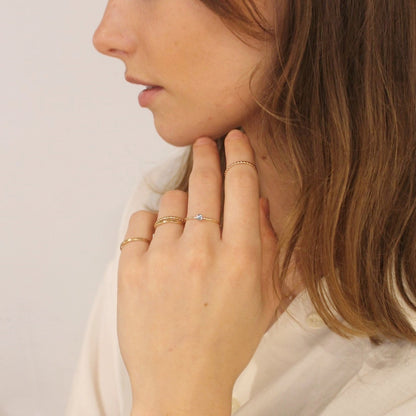 Blue Topaz Dot Stacking Ring