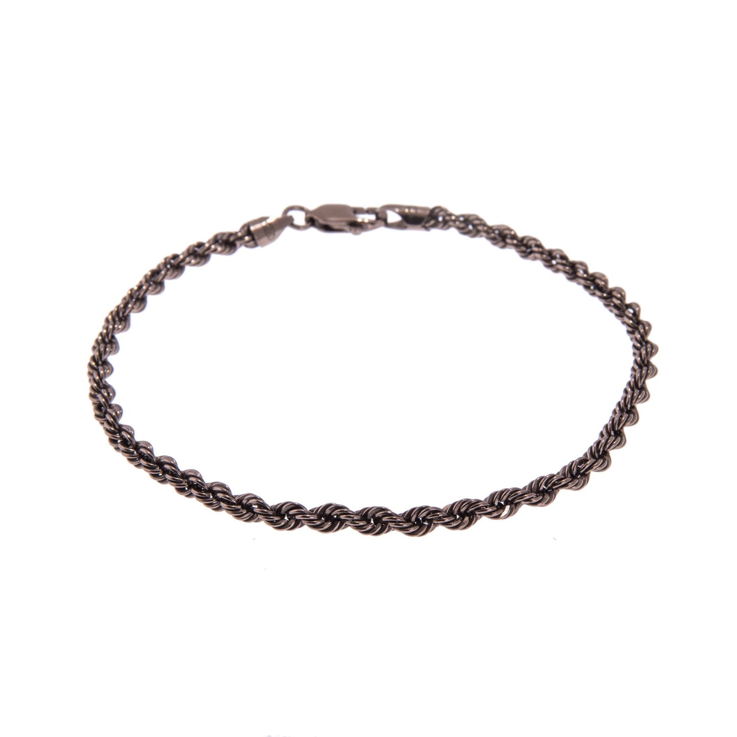 Men's Sterling Silver Chocolate Colour Chain Bracelet