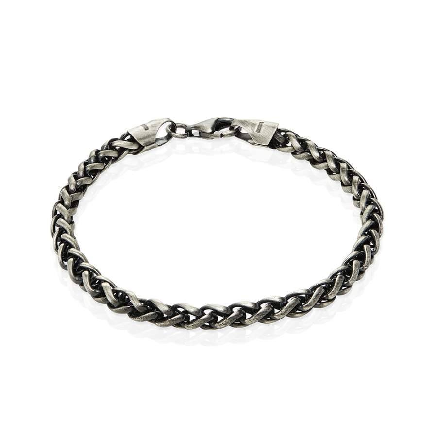 Men's Sterling Silver Gunmetal Grey Bracelet