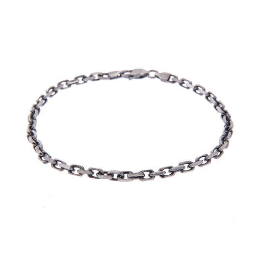 STERLING SILVER CHAIN BRACELET IN GUNMETAL