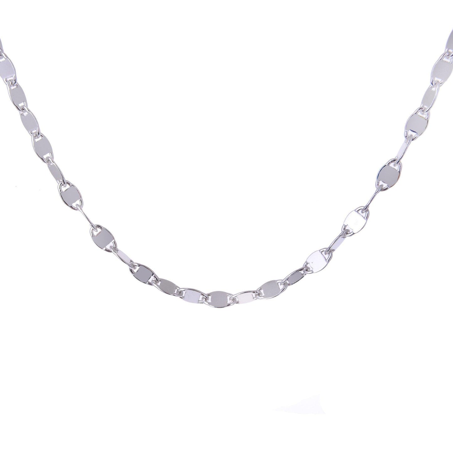 Sterling Silver Rolò Chain with Polished Square Insert Necklace