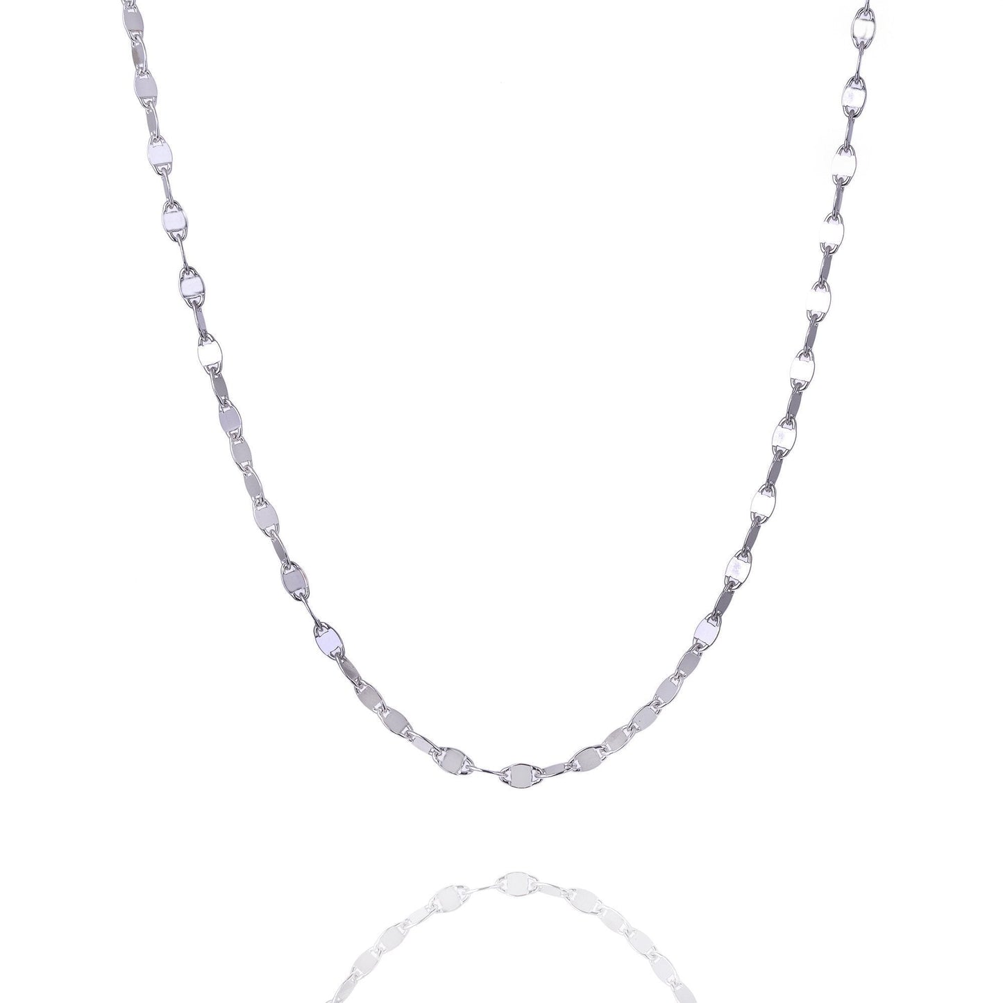 Sterling Silver Rolò Chain with Polished Square Insert Necklace